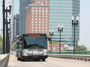 KAT bus in downtown Knoxville